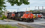 CN 2825 leads 121 at Edmundston Station